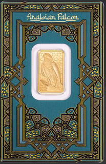 5 Grams Pure Gold Pamp Suisse 999.9 Bullion Arabian Falcon #C008890 w Bezel
