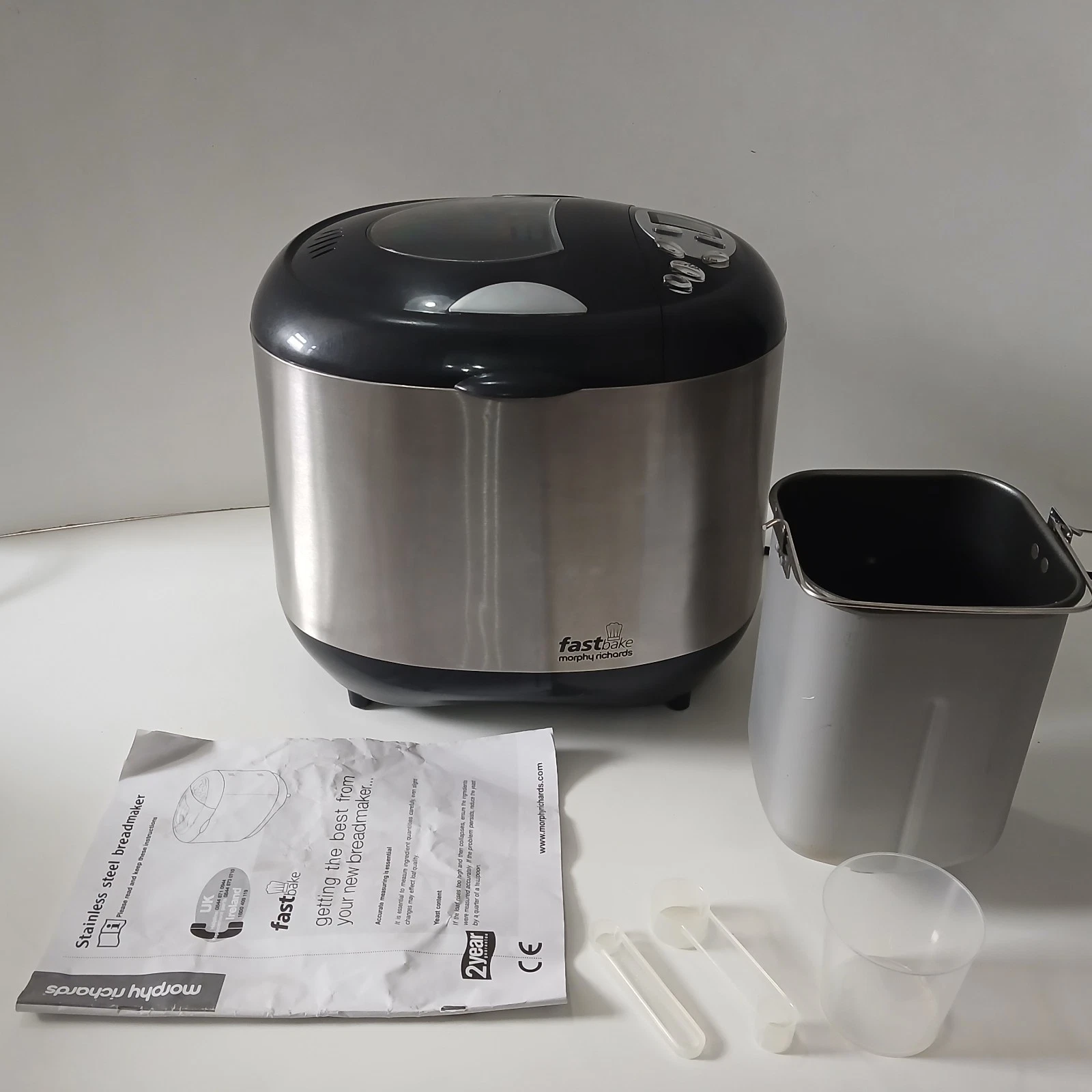 Morphy Richards Fast Bake Bread Maker Stainless Steel Black Fully Working
