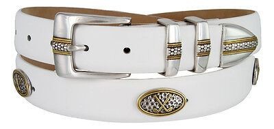 Towne Men's Genuine Full-Grain Cowhide Leather Golf Conchos Dress Belt