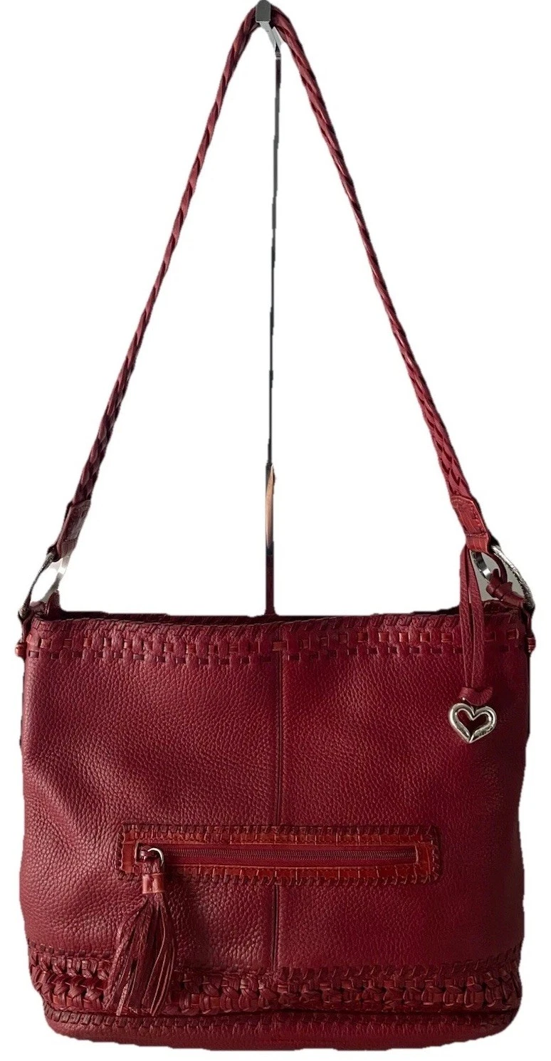 Brighton Vintage Red Leather Handbag Shoulder Bag Tote Vintage