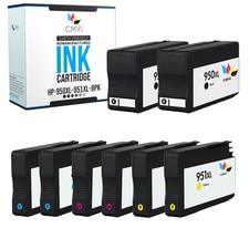 8 PK Replacement HP 950XL 951XL Ink Cartridges 2 BK 2 CMY Cartridge Combo Pack