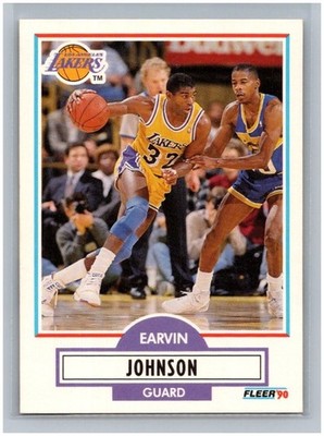 1990-91 Fleer Earvin Magic Johnson #93 Los Angeles Lakers NBA Basketball HOF