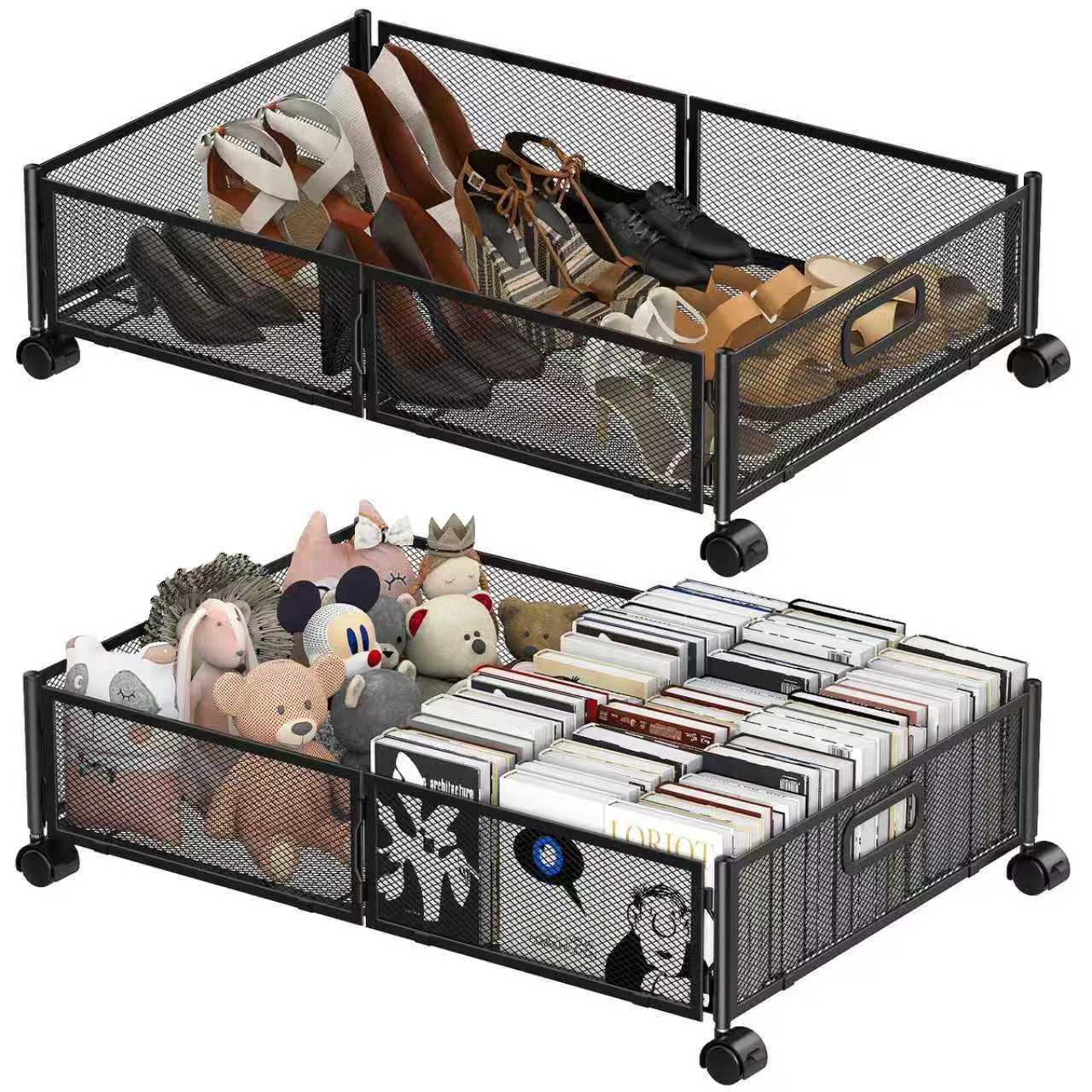 Under Bed Storage Containers,2 Pack Foldable Underbed Storage Containers with-image