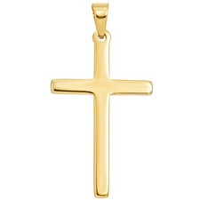 Large Mens 9ct gold Cross pendant in gift box - necklace chain not included