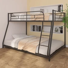 Twin Over Full Metal Bunk Bed Heavy Duty Bed Frame with Ladder for Adults Teens