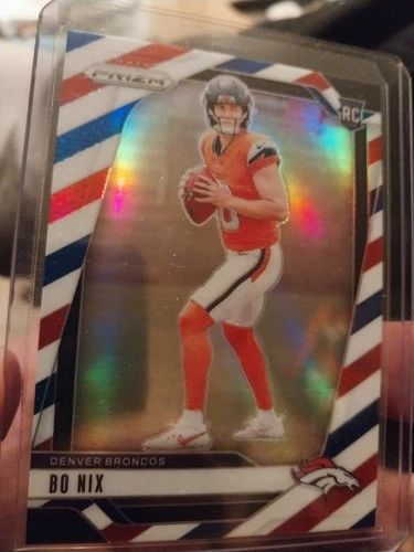 2024 Prizm Bo Nix RC Red White and Blue Rookie #309 Broncos