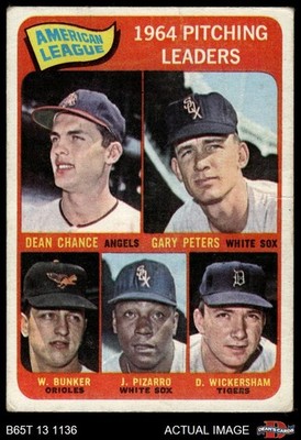 1965 Topps #9 Wally Bunker AL Pitching Leaders 1.5 - FAIR