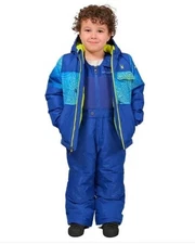 Spyder Boys Girls Snowsuit Blue 2-Piece Jacket Bib Pants Water-Resistant