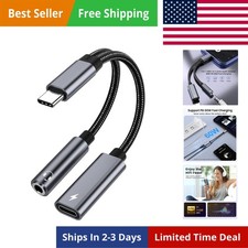 Samsung Galaxy S25 Headphone Adapter, USB C to AUX Mic Jack with PD 60W Fast ...