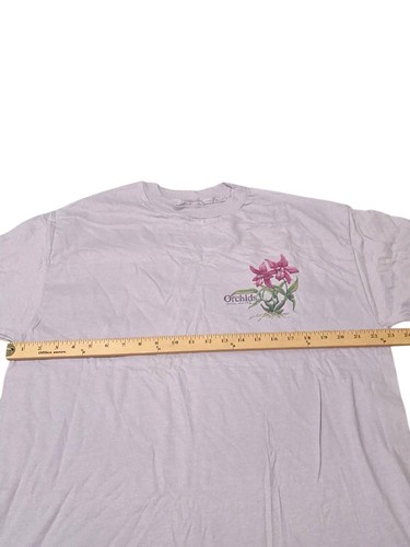 Vtg National Wildlife Orchids Light Purple Single Stitch Shirt Hanes Beefy Sz XL - Picture 2 of 12