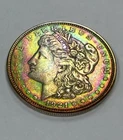 1921-D Morgan Silver Dollar Major Rainbow Toner Natural Beauty