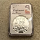 2001 American Silver Eagle NGC MS-70 Hand Signed by John Mercanti #PJ H012