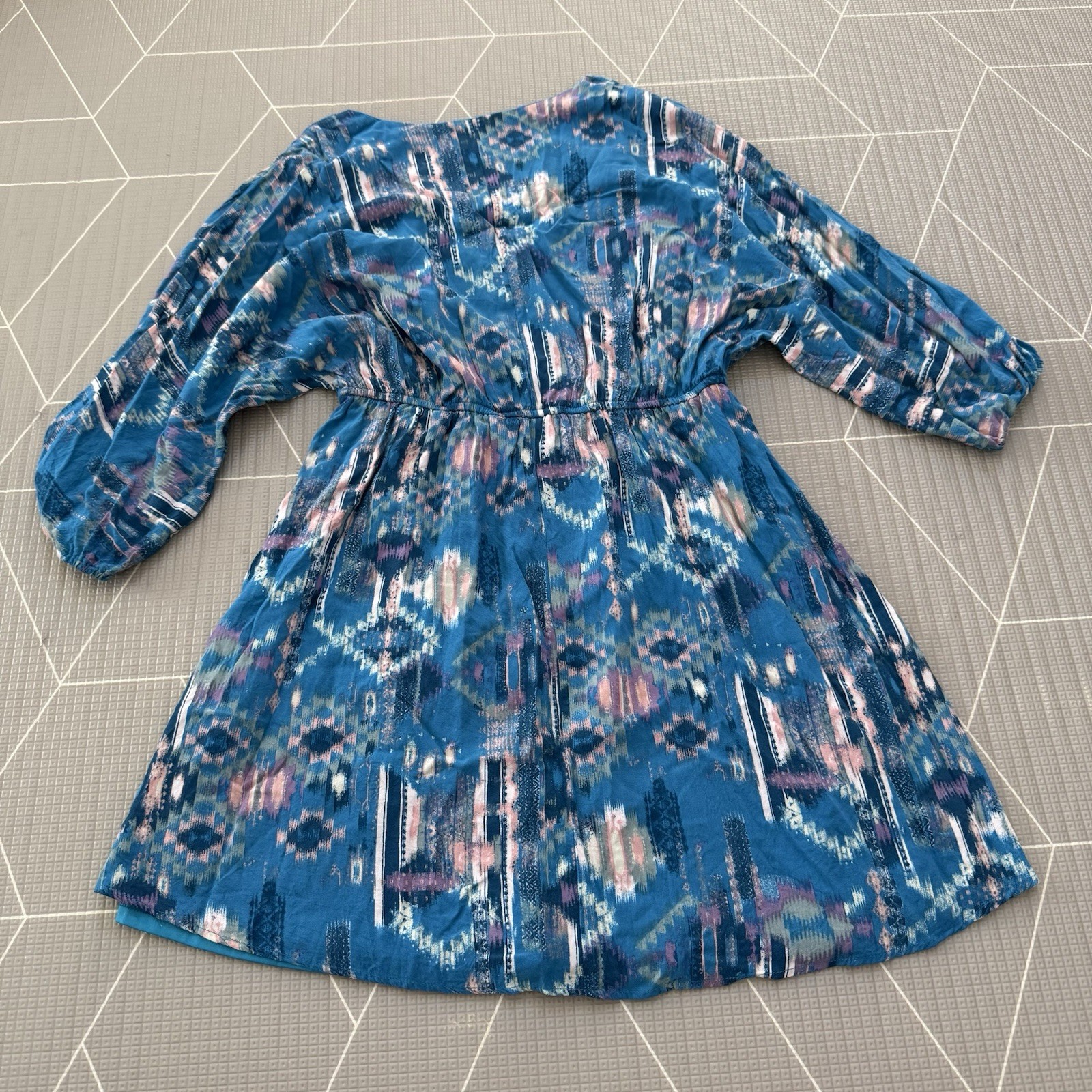 Savannah Jane Tunic Dress Size Large Blue Aztec P… - image 2