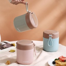 Wide Mouth Sealed Soup Bowl Stainless Steel Porridge Cup  Picnic