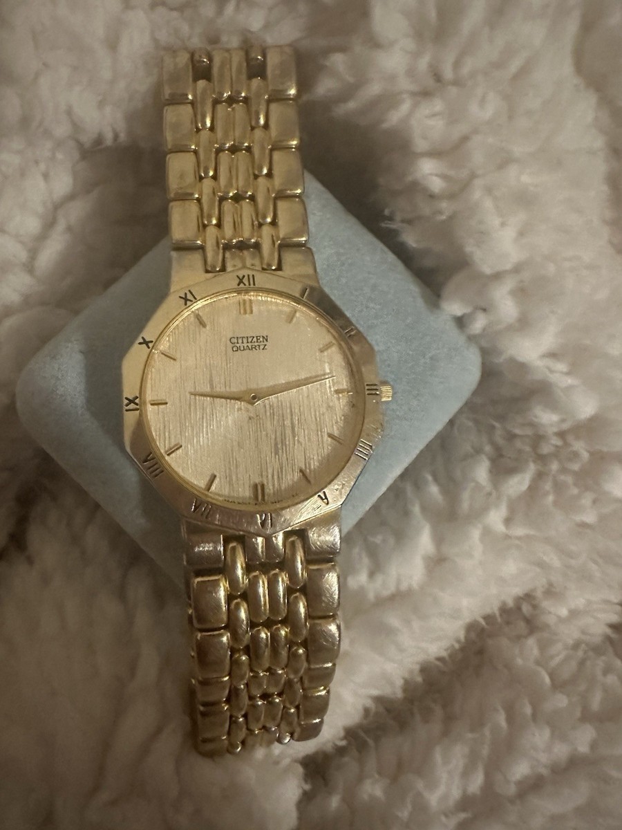 Vintage Citizen Gold Plated Ultra Slim Watch Quartz 1020-s63901
