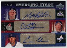 2007 UD Premier Emerging Stars Triple Auto Matt Holliday/Andre Ethier+ #d 12/50