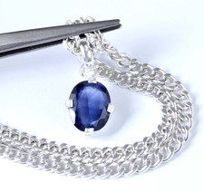 4.75 Ct Natural Blue Sapphire 10 x 8 mm Oval Gemstone Certified Wedding Pendant