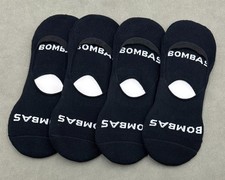 4 Pairs BOMBAS Women's Everyday Mid-Cut No Show Socks Size Med 8-10.5 Black