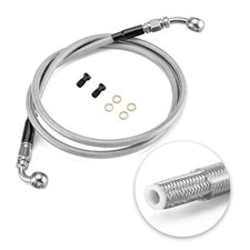 48" Extended Length Hydraulic Front Brake Line Kit Non-ABS 48 Inch Chrome