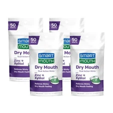 Dry Mouth Mints Sugar-Free Dual-Action 50 Count 4 Pack Mellow Mint