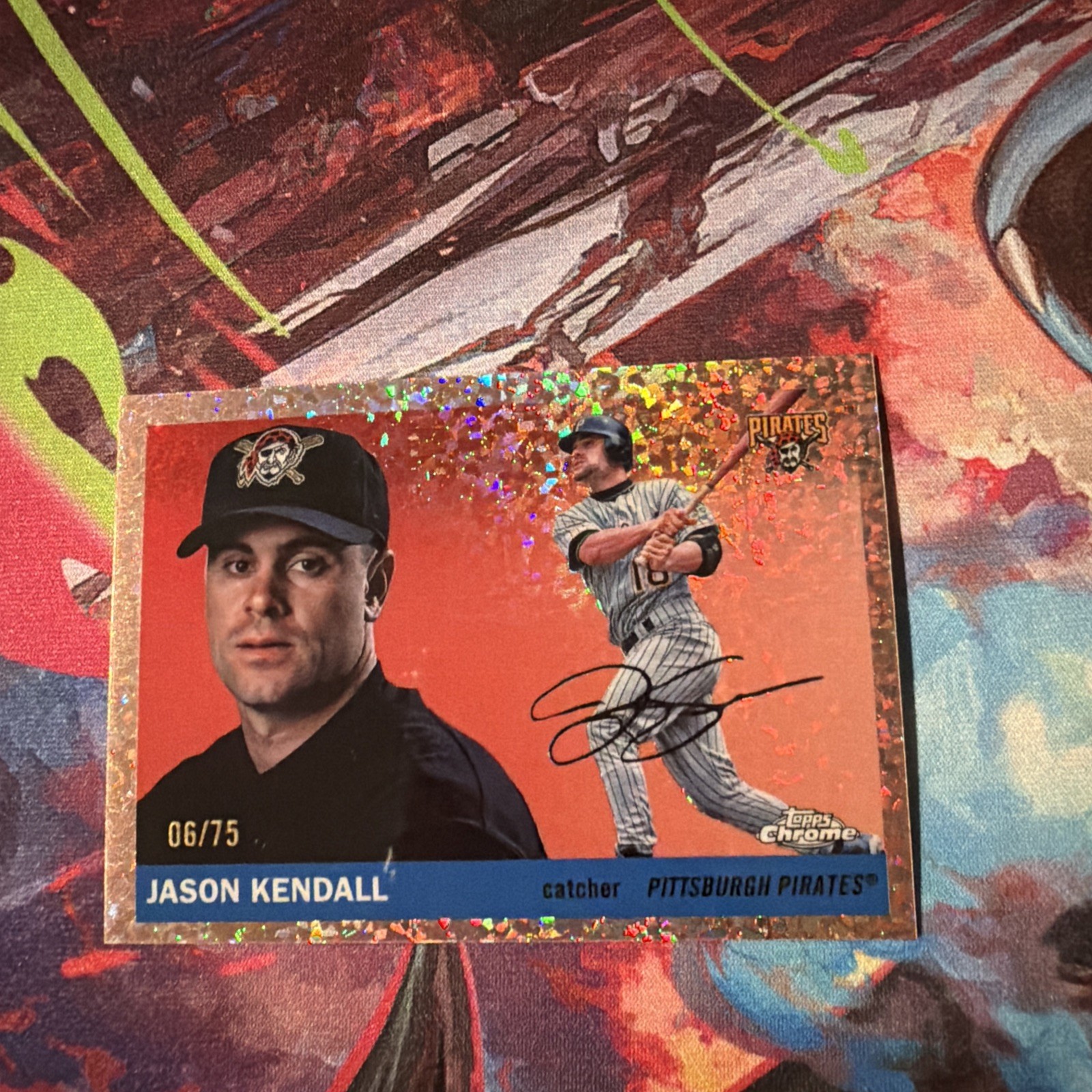 2025 Topps Chrome Platinum Jason Kendall Rose Gold Mini Diamonds /75 Pirates