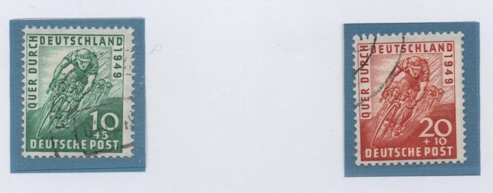 ALEMANIA 1949 SC. #B304-B305 USADO Y B305 ATADO EN PORTADA EL TOUR DE FRANCIA Foto 3 de 3