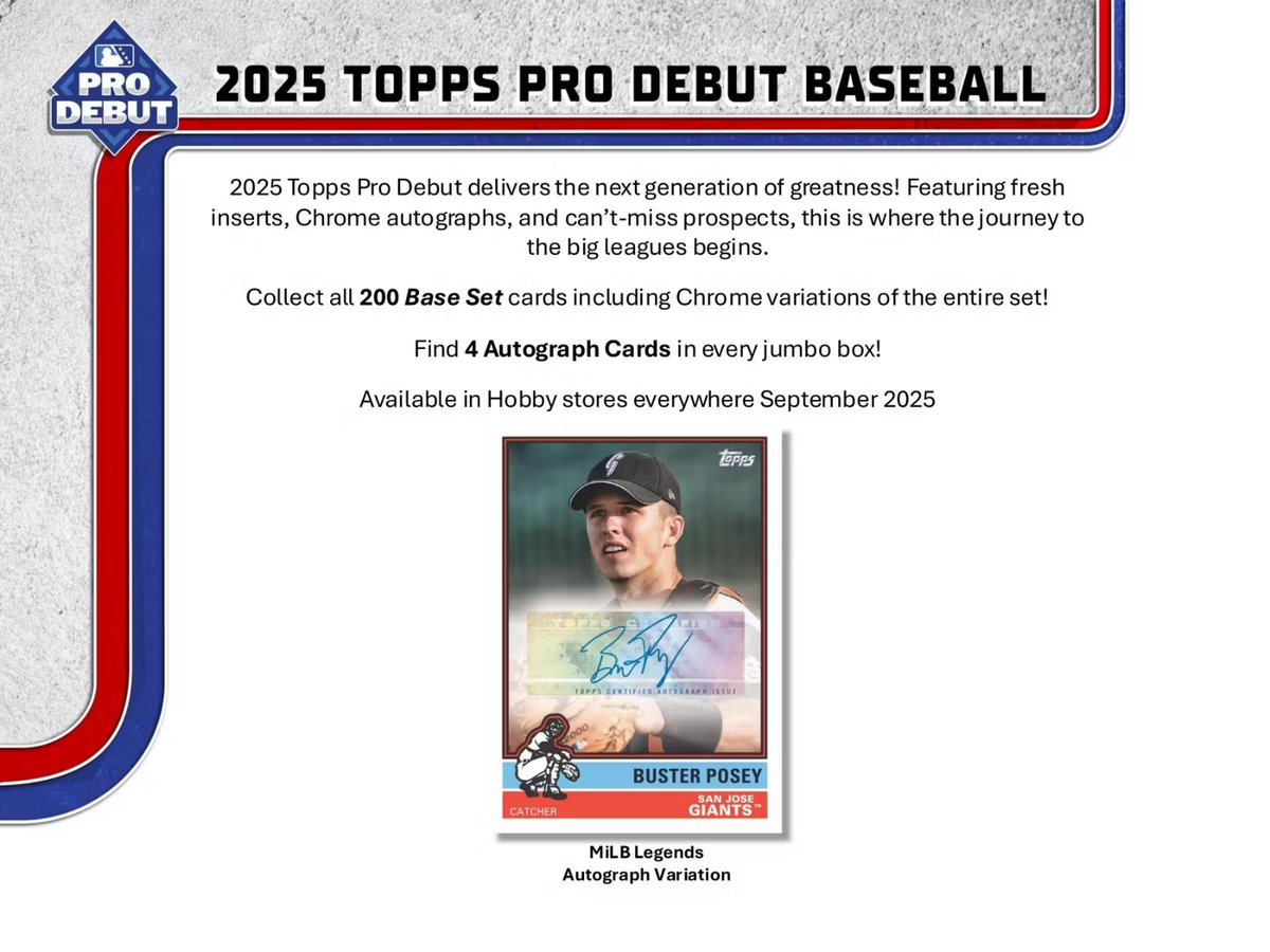 2025 Topps Pro Debut Baseball JUMBO HOBBY Box - Factory Sealed 