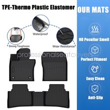 OMAC Semi-Custom Black Waterproof Floor Mats Liner For Toyota Prius – 4pc Set, Trimmable, LHD