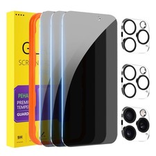 3 3 Pack for iPhone 16 Pro Privacy Screen Protector with Camera Lens Protecto...
