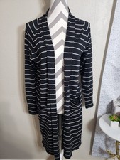 A New Day Black  Taupe Long Sleeve Lightweight Duster Cardigan with Pockets M