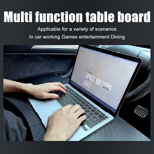 Car Multipurpose Tray Foldable Car Tray MDF Carbon Fiber Style For - Afbeelding 10 van 24