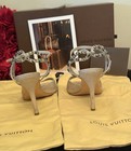Louis Vuitton Crystal Embellished Metallic Heels w/ COA Receipt Box Dust Bags — photo 5