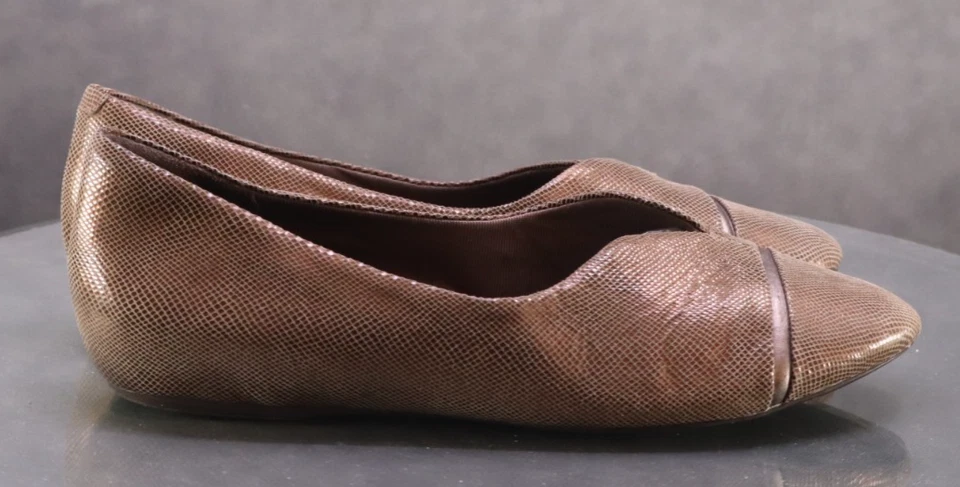 Zapatos Mocasines Rockport Doble Movimiento Para Mujer Talla 11 M Cuero Estampado Serpiente Cobre Foto 4 de 4