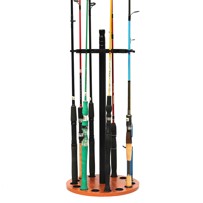 15 Rods Fishing Rod Combo Storage Rack Reel Holder Organizer Round Floor Stand 