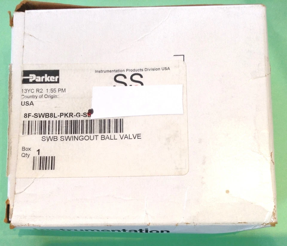 Válvula de bola de acero inoxidable Parker 1/2" oscilante 8F-SWB8L-PKR-G-SS alta presión/temperatura Foto 4 de 4