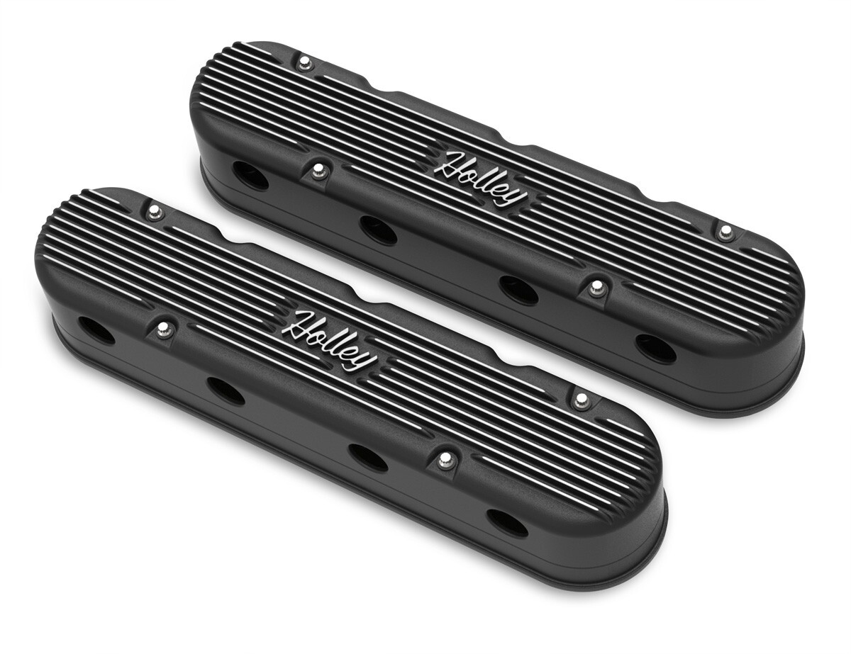 Holley SBC Holley Die Cast Alm Valve Cover Set Black Holley SBC Holley Die Cast Alm Valve Cover Set Black