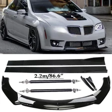 Front Bumper Lip Spoiler Side Skirts Rear Glossy Black For Pontiac G8 GT GTO