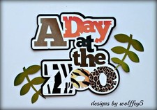 CRAFTECAFE ZOO ANIMAL TITLE paper piecing premade scrapbook diecut piece WOLFFEY