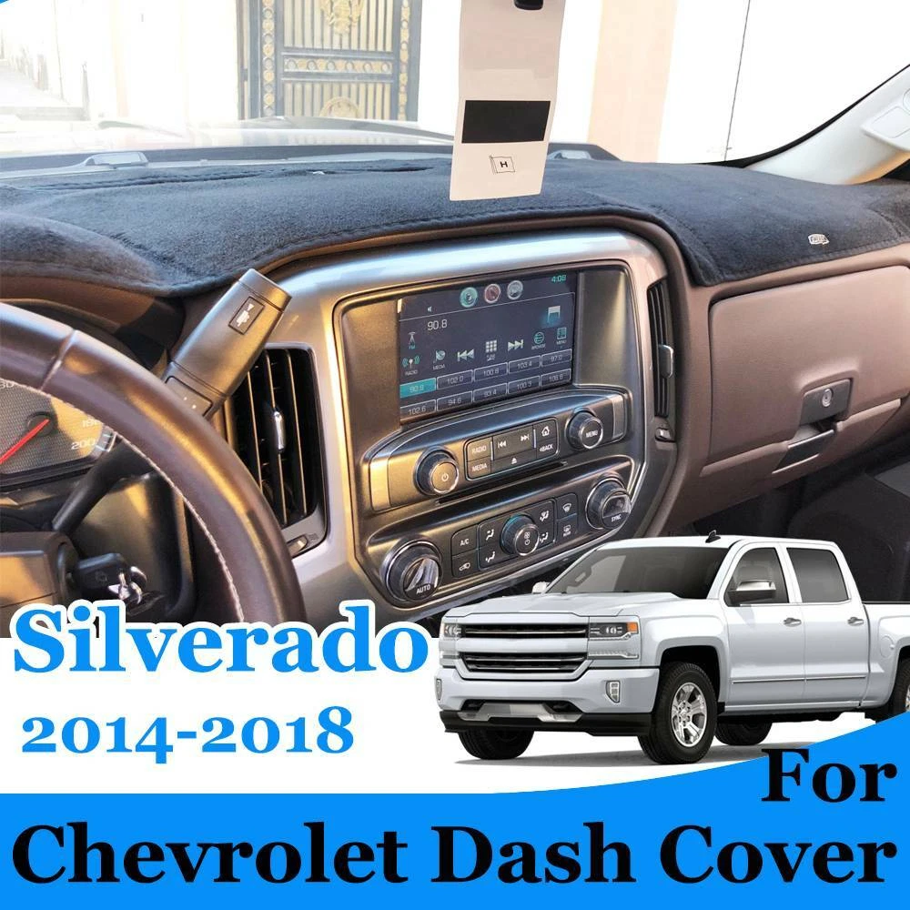 For Chevrolet Silverado 1500 2500 3500 Dash Cover Mat Dashmat 2014 - 2018  Black