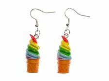 Soft Ice Cream Cone Earrings Miniblings Fruity Sweet Summer Ice Dessert Colorful