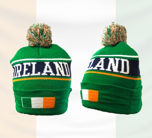 Irish Bobble Winter Hat / Ireland Knitted Beanie Bobble Hat Men's Women's - Picture 2 of 4