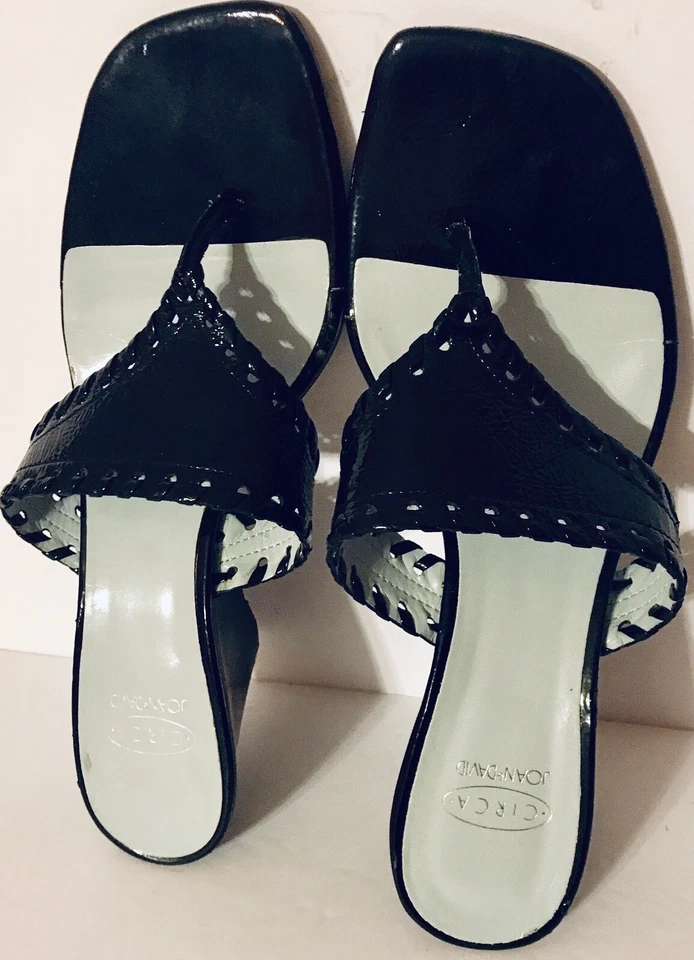 Chanclas Circa Joan&David Negro Tacón Bloque Charol “Shygirl” Talla 8M Usadas en Excelente Condición Foto 2 de 4