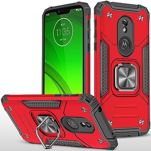 Moto G7 Power Case Military Grade Built-in Kickstand Case with Stand Holster Arm