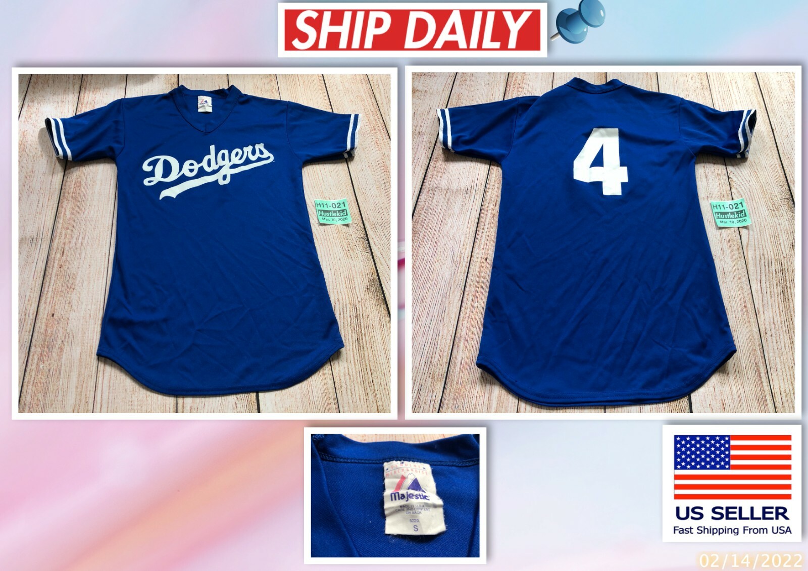 Vintage Majestic Los Angeles Dodgers MLB #9 Blue Jersey Men Small S USA  5220🔥