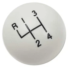 OER White Hurst 4 Speed Shift Knob with 3/8"-16 Thread For Firebird Camaro Nova