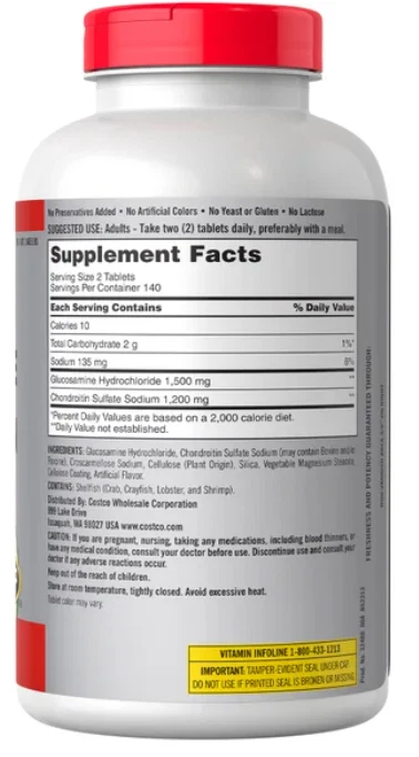 Kirkland Signature Advance Glucosamina y Condroitina - Soporte Articular - 280ct Foto 3 de 4