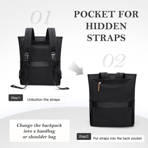 Sac à Dos Ordinateur Portable Femme 16 Pouces Elegant Antivol 2 en 1 Sac à Ma... - Afbeelding 5 van 9