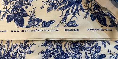 Faye Burgos for Marcus Brothers Blue Roses Floral Fabric 106 X 118” - Picture 4 of 4