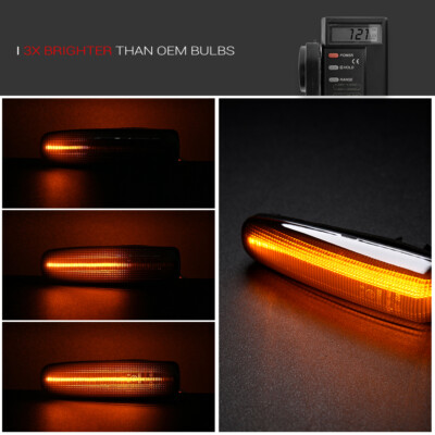 LED Smoked Dynamic Side Marker Turn Signal Lights For 1990-2000