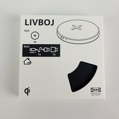 IKEA LIVBOJ Wireless Charging Slim Pad USB-C (wire sold separately) Black